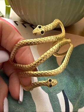 Gold Snake Coil Reptile Bracelet - Unbranded